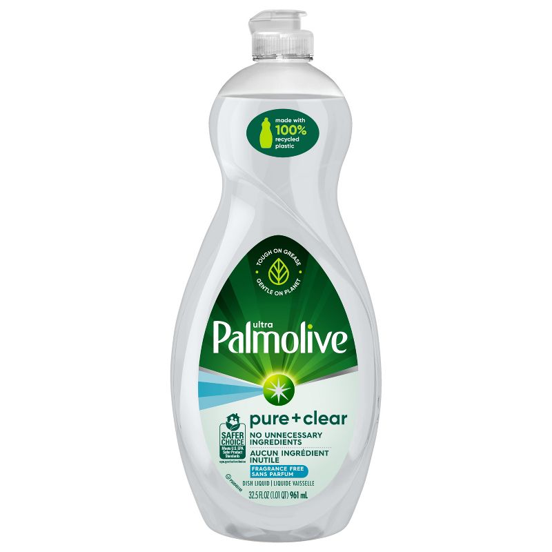 Palmolive Ultra Pure + Clear Liquid Dish Soap Detergent - Fragrance Free - 32.5 fl oz, 1 of 11