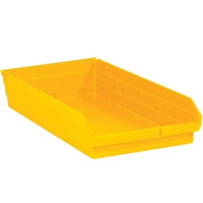 Box Partners Plastic Shelf Bin Boxes 23 5/8" x 11 1/8" x 4" Yellow 6/Case BINPS124Y