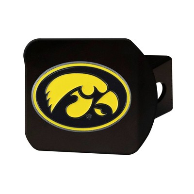 NCAA University of Iowa Hawkeyes Metal Emblem Hitch Cover - Black