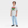 Boys' Minecraft Creeper Valentine's Day Graphic Short Sleeve T-Shirt - Gray - 4 of 4