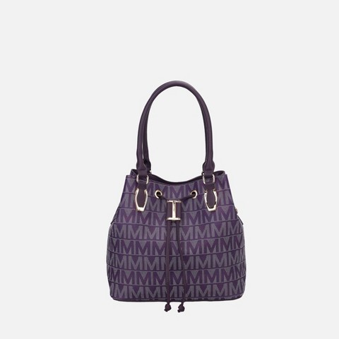 MKF Collection Signature Tote Handbag with Drawstring and Zip-Top Closure, Jane – MKF Collection by Mia K – Dark Purple