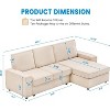 Modern Modular L-Shaped Sectional Sofa, Corduroy Cloud Couch with Chaise, Convertible Lounge, Comfy Sleeper Sofa Bed for Living Room, Office, Beige - 2 of 4