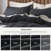 King Size 100 Cotton Waffle Weave Duvet Cover, Charcoal, Breathable Soft, 3 Pieces, 104x90 - 4 of 4