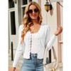 Coolmee Women's Cropped Cardigan Knit ShrugsTops V Neck Button Down Sweaters - 2 of 4
