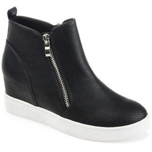 Journee Collection Womens Pennelope Round Toe Double Zip Wedge Sneakers - 1 of 4