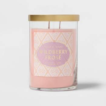 21.5oz Lidded Glass Jar 2-Wick Wildberry Frose Candle Yellow - Opalhouse™
