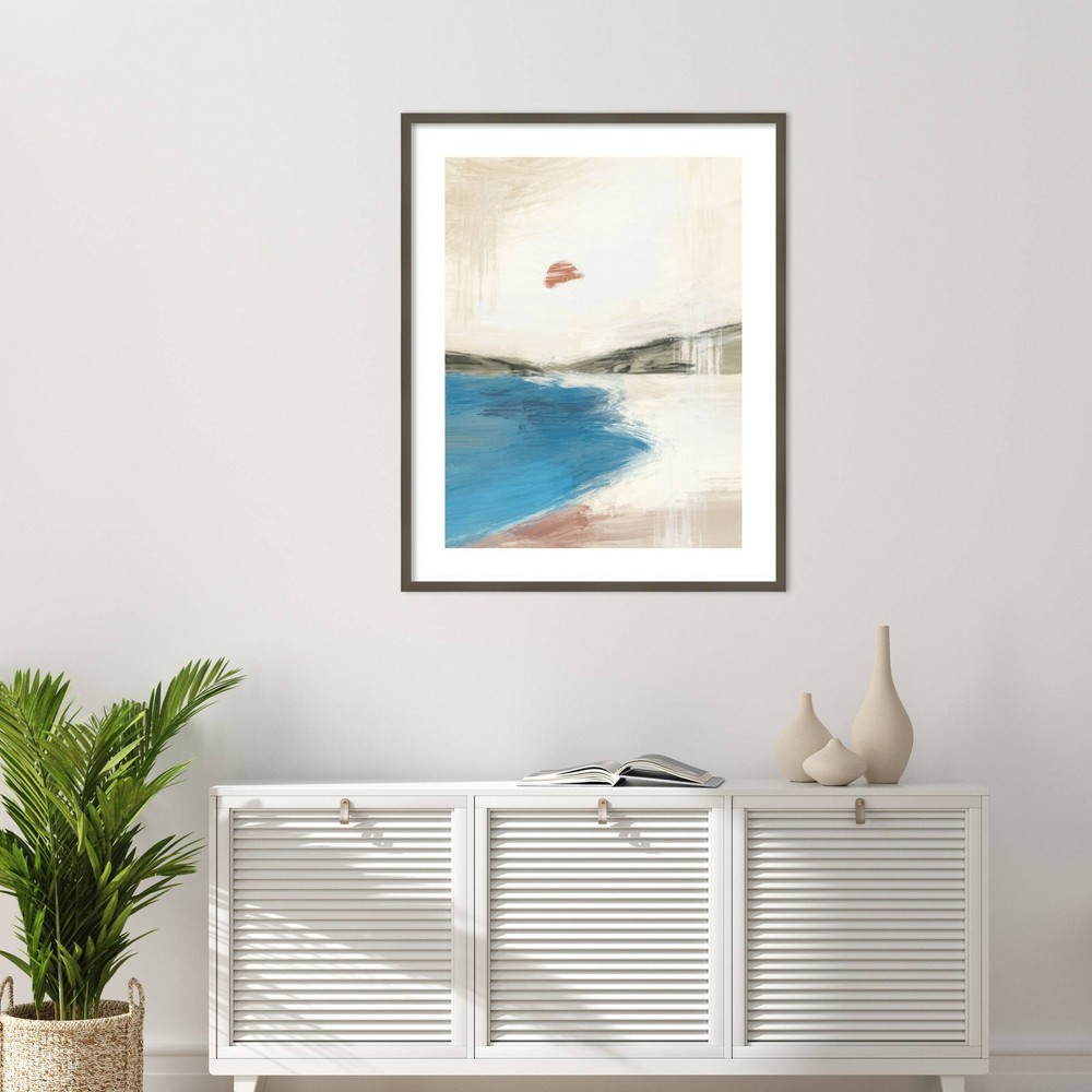 Photos - Other Decoration Amanti Art 33"x41" Abstract Lagoon by Little Dean Wood Framed Wall Art Print