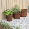 vidaXL Bucket Planter Set Set of 3 Burned Wood Solid Fir Wood - 2 of 4