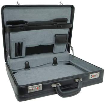 Mcklein Flournoy 1 Leather Double Compartment Laptop Briefcase - Black :  Target