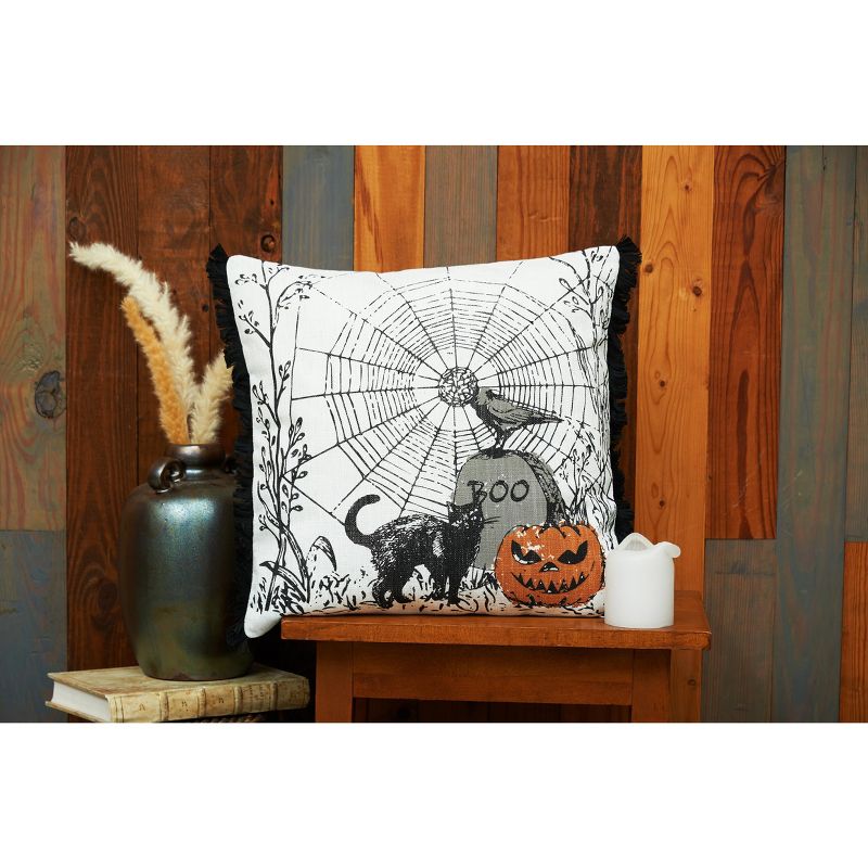 C&F Home 18" x 18" Jol Boo Spider Web Halloween Printed Throw Pillow, 4 of 6