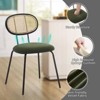 Mid-Century Dining Chairs Set for Living Room,Modern Velvet Upholstered Chairs with Rattan Backrest & Sturdy Metal Legs for Kitchen - 4 of 4