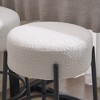 30" Tall, Round High Bar Stools, Set of 2 - Contemporary upholstered dining stools for kitchens,Black+Golden - 3 of 4