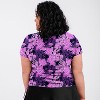 Calypsa Women's Plus Size UPF 50+ Short Sleeve Adele Swim Top - 2 of 4