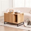 VEVOR Cat Litter Box Enclosure, Hidden Litter Box Furniture, Wooden Cat Washroom Indoor with 2 Doors & Study Metal Legs, Cat House Cabinet Hidden - 2 of 4