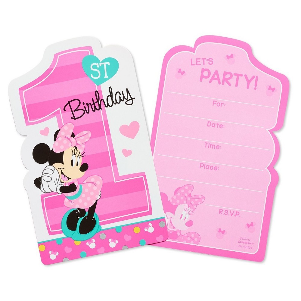 UPC 013051678715 product image for 8ct Minnie Mouse 1St Birthday Invitations | upcitemdb.com