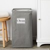 Juvale 5 Piece Large Collapsible Laundry Hamper with 2 Removable Liner Bags and Folding Frame (Grey, 13 x 23 In) - 2 of 4