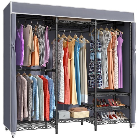 VIPEK R4I Portable Closets Adjustable Rolling Clothes Garment Rack, Black, Adult Unisex, Size: 1XL