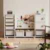FONTOI Kids Toy Storage Organizer with 8 Removable Toy Bins, 4-Tier Multi-functional Storage Cabinet for Playroom, Grey&Ivory, 12.6"*36.22"*62.99" - 2 of 4
