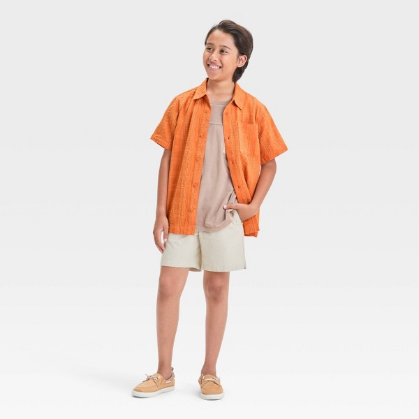Camisa de manga corta de algodón liso con botones para niño - Cat & Jack™ 3