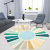 Boho Rugs Washable Kids Rug Non Slip Nursery Rug Low Pile Floor Mat Soft & Non-Shedding Sunshine Carpet Colorful Rainbow Printed Indoor Rugs - 2 of 4