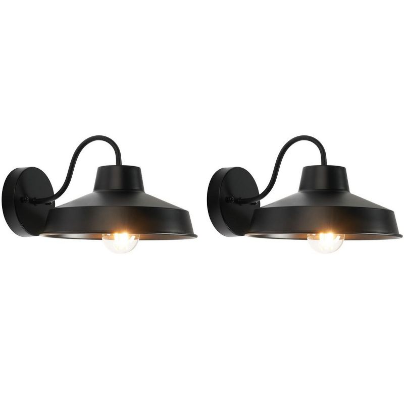 Quarry Outdoor Wall Sconce Lights (Set of 2) - Black - Safavieh., 2 of 7
