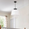 PAKOKULA 3-Light Black Drum Chandelier with Crystal Pendant and White Fabric Shade for Kitchen Island Living Room - 4 of 4