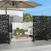 1-Piece 46.8 In. W x 71.37 In. H Wide Edged Black Galvanized Sheet Screen Outdoor Metal Screen Decorative Art Panel (6-Piece Assembly) - 2 of 4