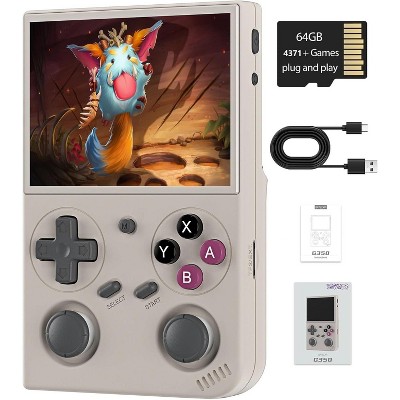 Voacle G350 Retro Handheld Game Console , 3.5 Inch IPS Screen Linux System Built-in 64G TF Card 4371 Games