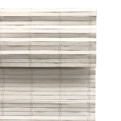 Distressed White Cordless Bamboo Roman Shade 23" x 64"