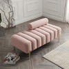 GDFStudio Hilda 53.2" Faux Shearling Upholstery Ottoman with Adjustable Backrest and Gold Metal Legs - 2 of 4
