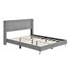 Queen Size Corduroy Platform Bed With Headboard Metal Legs 500LBS High Load Capacity Solid Wood Frame Easy Assembly - image 3 of 4