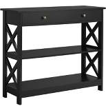 Yaheetech Wooden Console Table Entryway Table with 1 Drawer and 2 Open Shelves