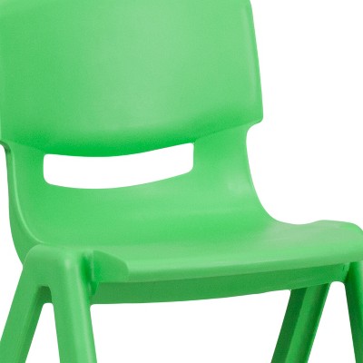 Set of 4 Green Stackable Plastic School Chairs