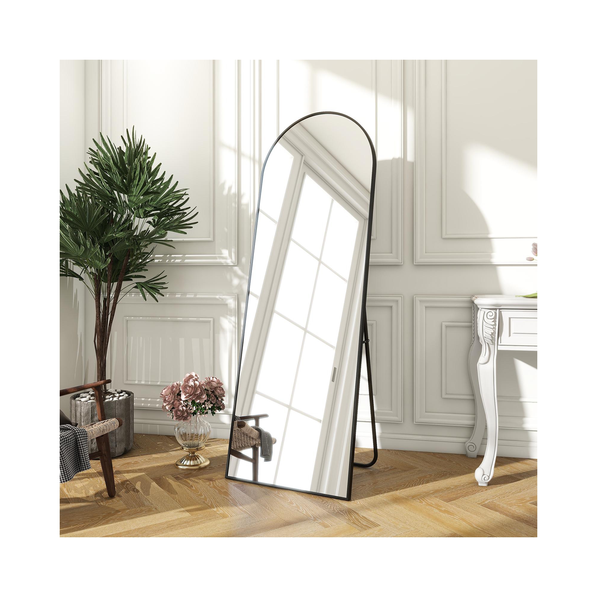 BEAUTYPEAK Arched Full Length Mirrors 59"x16",Black