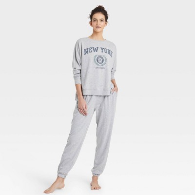 Women's New York French Terry Lounge Sweatshirt - Colsie™ Gray XS