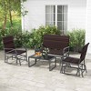 Costway 4 Piece Patio Gliding Set with Tempered Glass Coffee Table Quick Dry Foam Poolside All Weather - 2 of 4