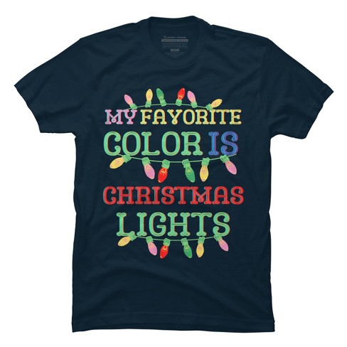 Men's Design By Humans My Favorite Color Is Christmas Lights - Merry Christmas By SHOPP T-Shirt - image 1 of 4