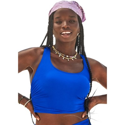Swimsuits for All Women's Cropped Racerback Tankini Top (Plus Sizes Available)