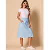 INSPIRE CHIC Women's Casual Elastic Waist Peasant A-Line Midi Skirts with Pockets - 2 of 4