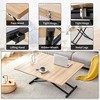 LIVAREEmlen Modern Minimalist Multifunctional Lift Table with 0.8'' Tabletop and Black Metal Legs Dressing Table Coffee Table Dining Table Office Desk - 4 of 4
