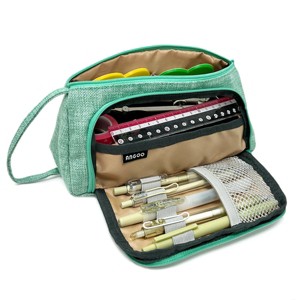 Wrapables Large Capacity Pencil Case, Portable Pencil Pouch for Stationery Office Supplies, Green - 1 of 4