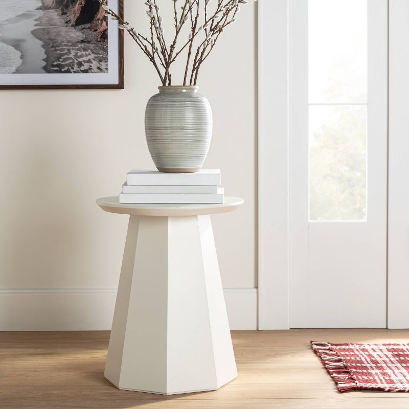Daffan Faceted Round Accent Table Cream - Threshold&#8482; designed with Studio McGee, 2 of 6