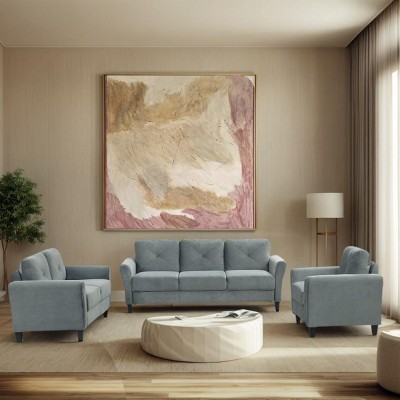 INFURNIC Sofas Comfortable Sectional 3 Set Plush Cushions Sturdy Frame Modern Design for Living Room Bedroom, Grey, 30.2"*23.1"*24.4"