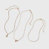 Girls' Initial with Choker and Layered Necklace Set - art class™ Gold - 2 of 3