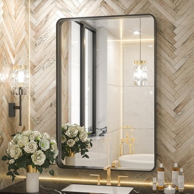 Keonjinn Framed Wall Mirror, Modern Rectangular Bathroom Vanity Mirror, Wall Mounted