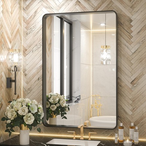 Keonjinn Framed Wall Mirror, Modern Rectangular Bathroom Vanity Mirror ...