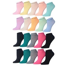 Girls Classic Pastel Low Cut Socks - 20 Pairs - 1 of 4