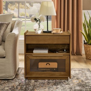Bella Depot 23.62''W Mid Century Modern Nightstand Drawer Dresser, Side Cabinet for Living Room Reception Room - 1 of 4