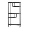 Homy Casa Modern Geometric Metal Shelving Unit with Asymmetrical Shelves, Black - 2 of 4