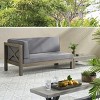 GDFStudio Keith Outdoor Acacia Wood Left Arm Loveseat and Coffee Table Set with Cushion - 2 of 4